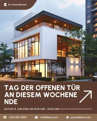 braune moderne Immobilienanzeige