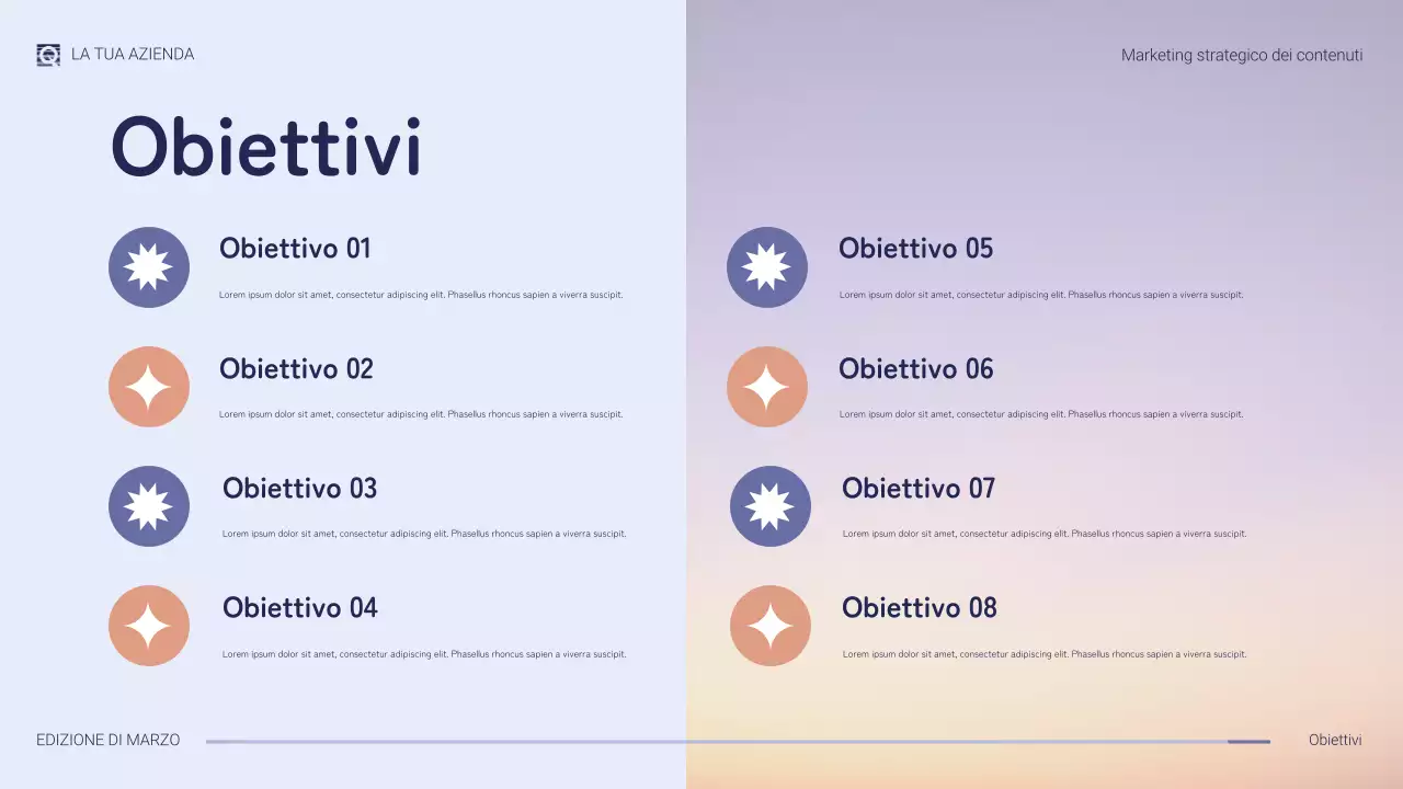 presentazione di marketing moderno viola