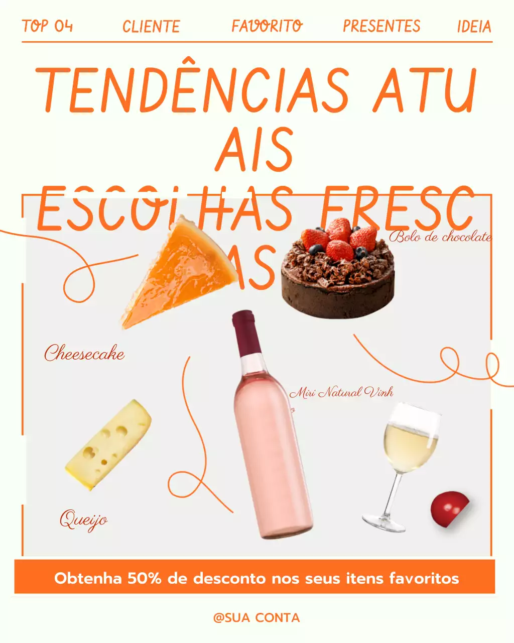 promoção de comida moderna laranja