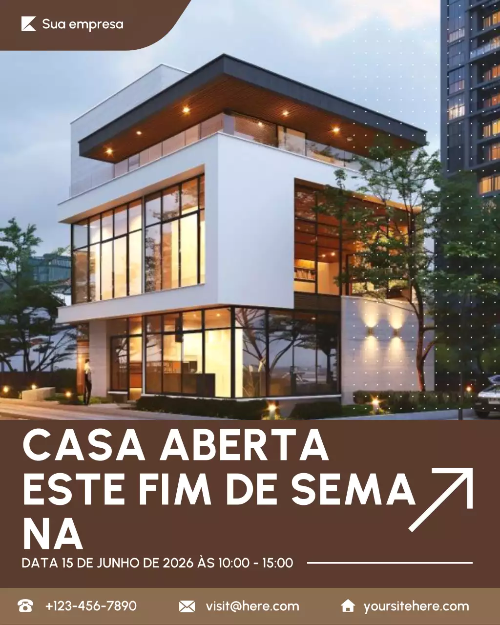 anúncio imobiliário moderno marrom