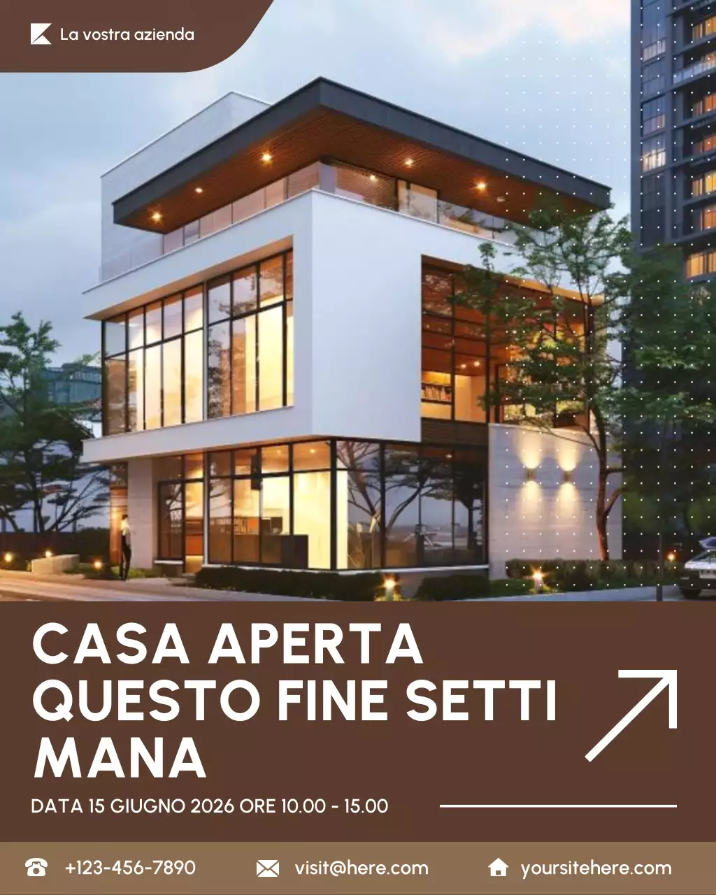 pubblicità immobiliare moderna marrone