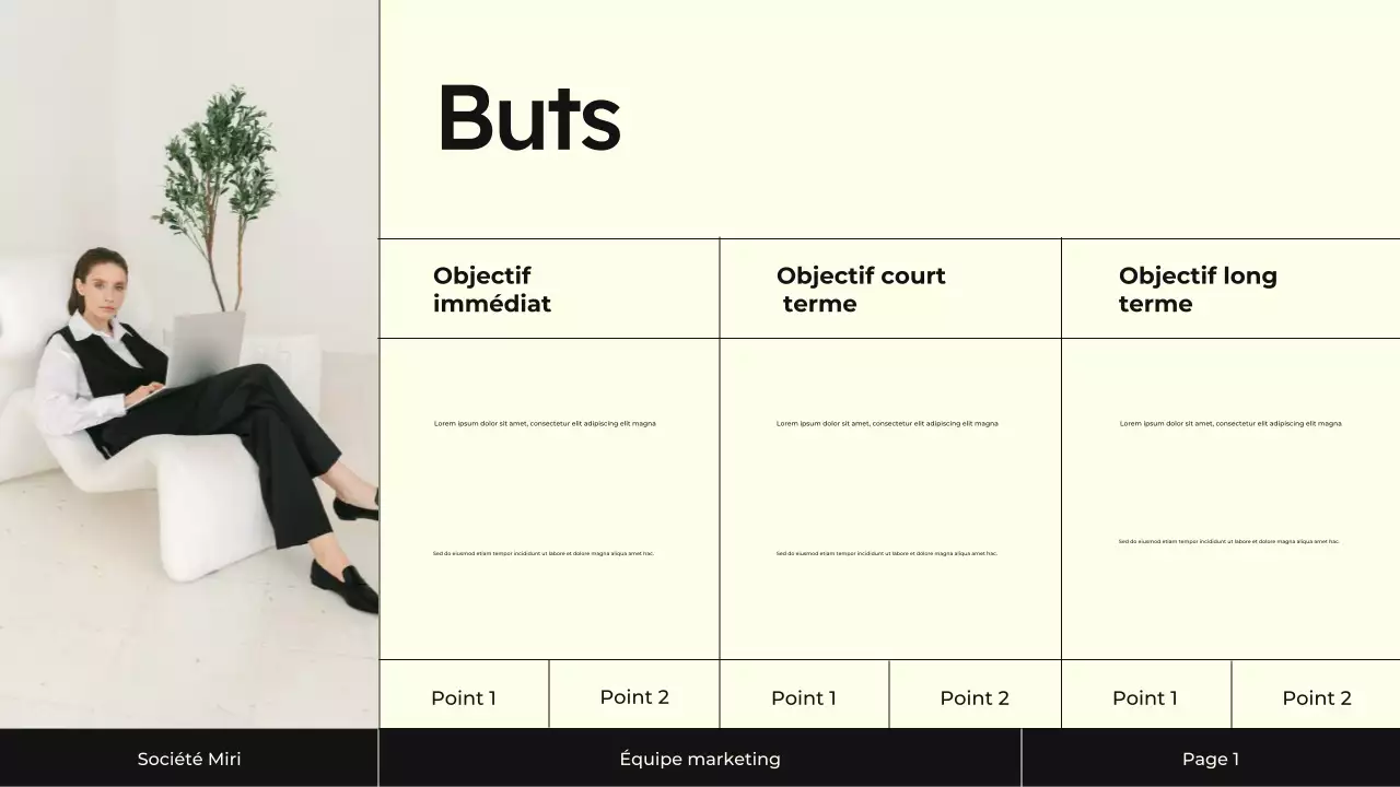 Présentation de la stratégie de marketing de contenu crème et noir