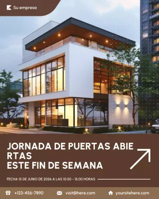 Anuncio inmobiliario moderno de color marrón
