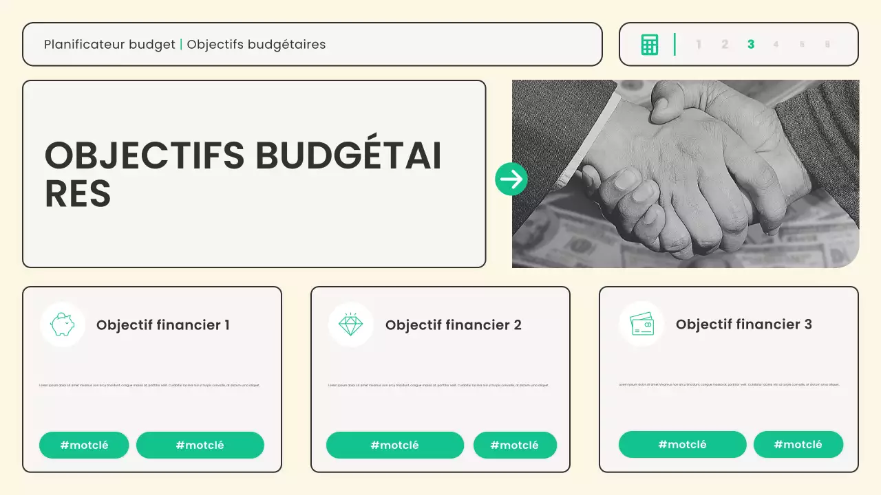 planificateur financier moderne beige