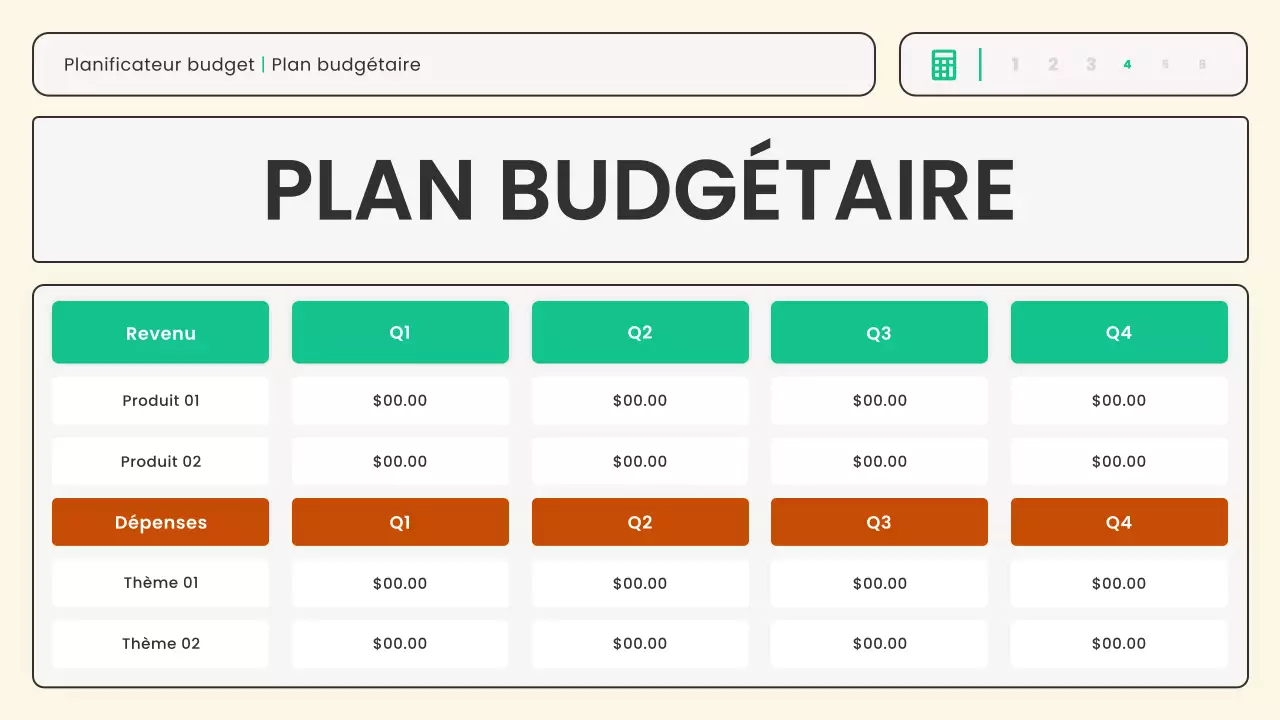 planificateur financier moderne beige