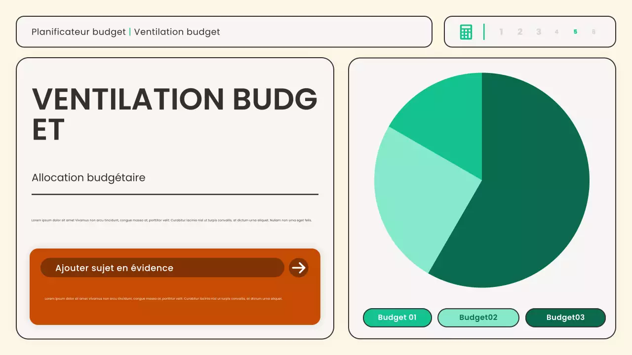 planificateur financier moderne beige