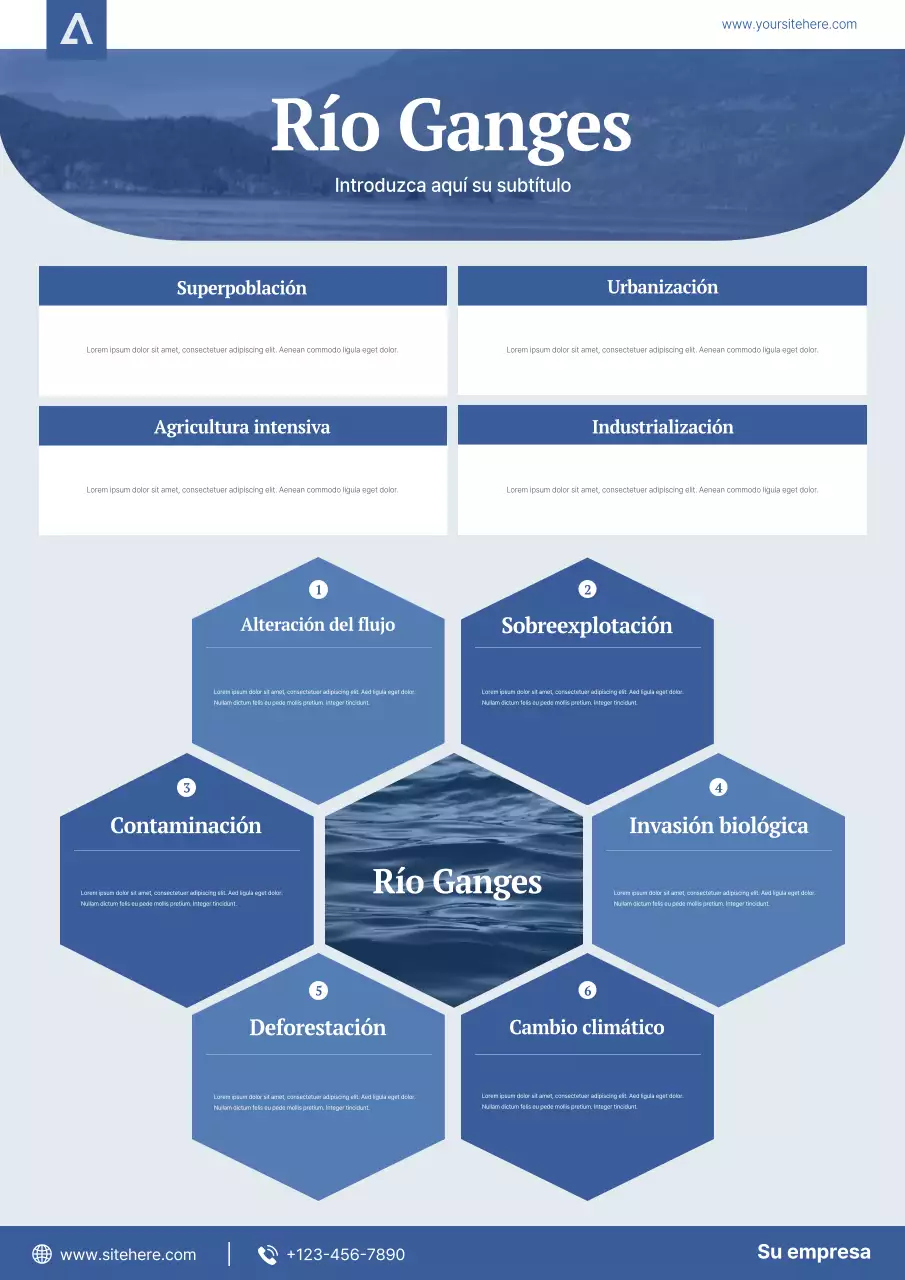 Póster informativo del río Blue Modern