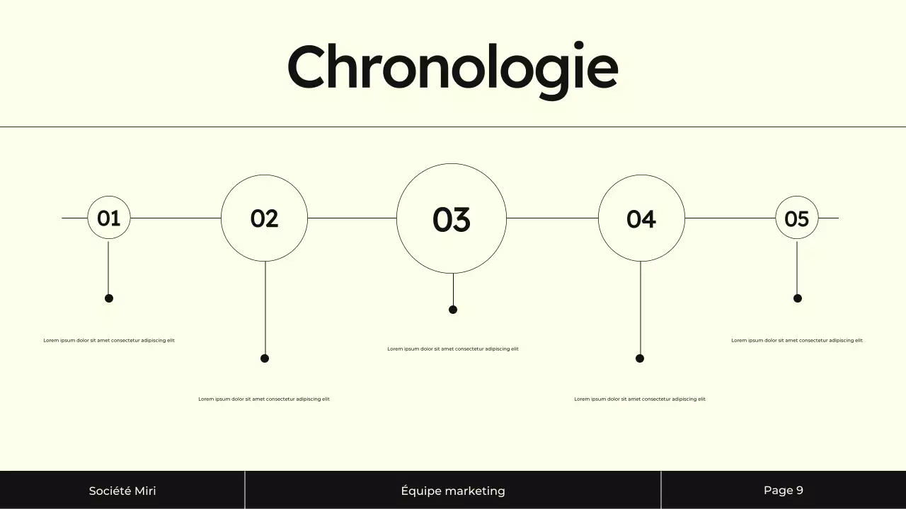 Présentation de la stratégie de marketing de contenu crème et noir