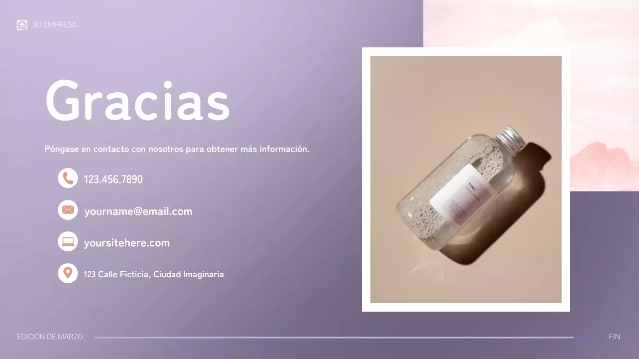 Presentación de marketing moderna de color morado