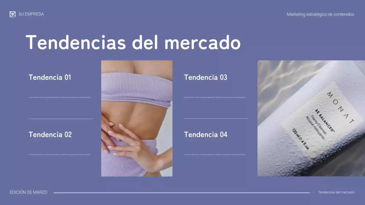 Presentación de marketing moderna de color morado