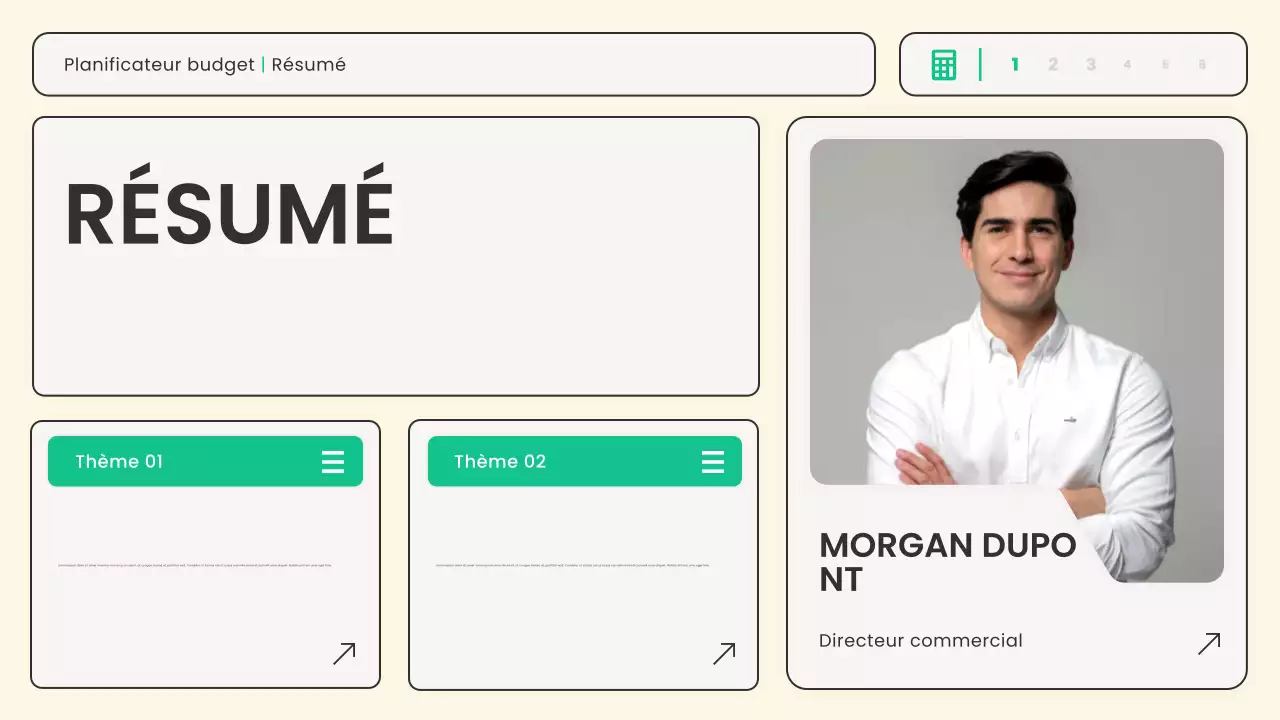 planificateur financier moderne beige