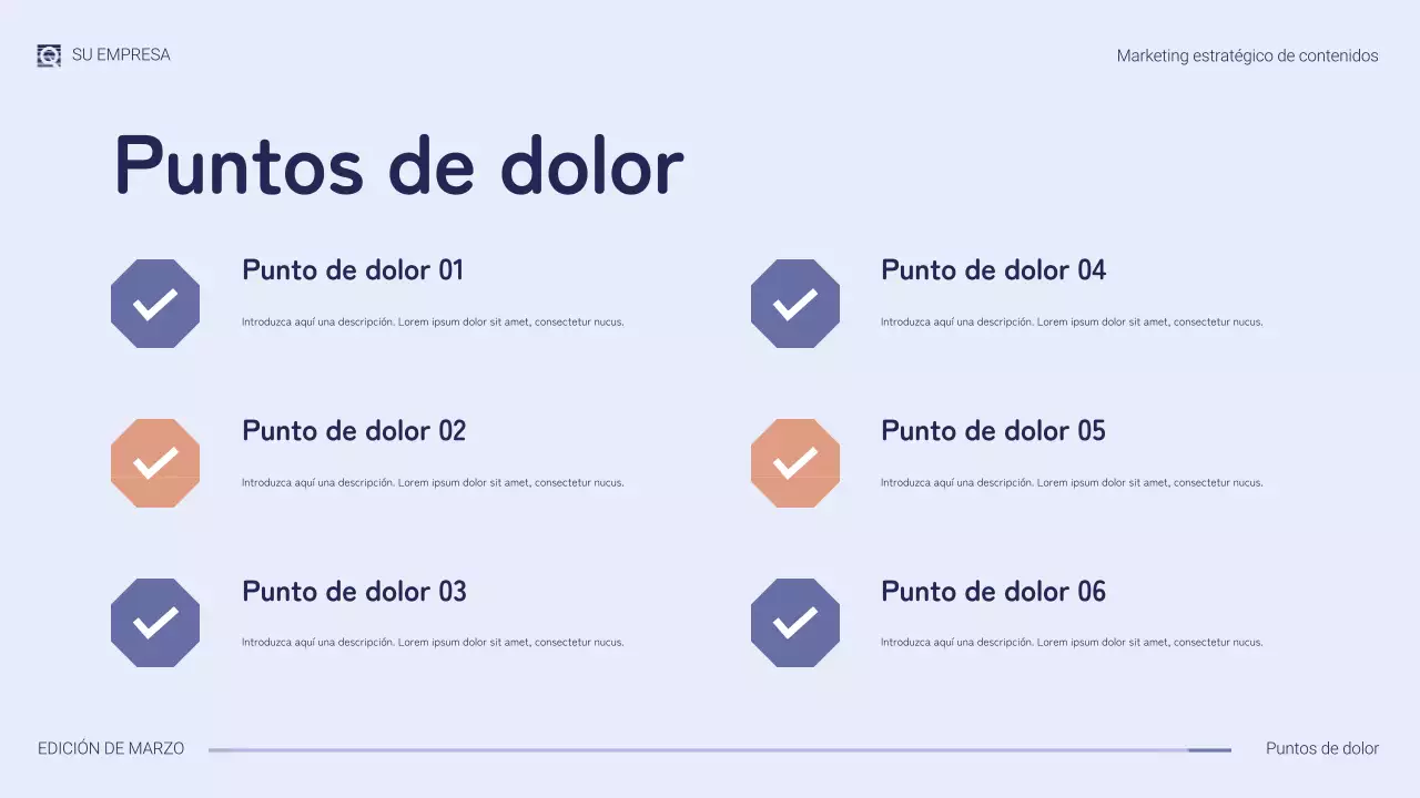Presentación de marketing moderna de color morado