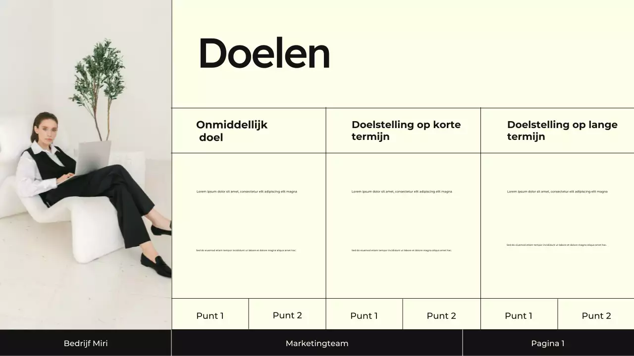 Presentatie van de Cream and Black Content Marketing Strategie