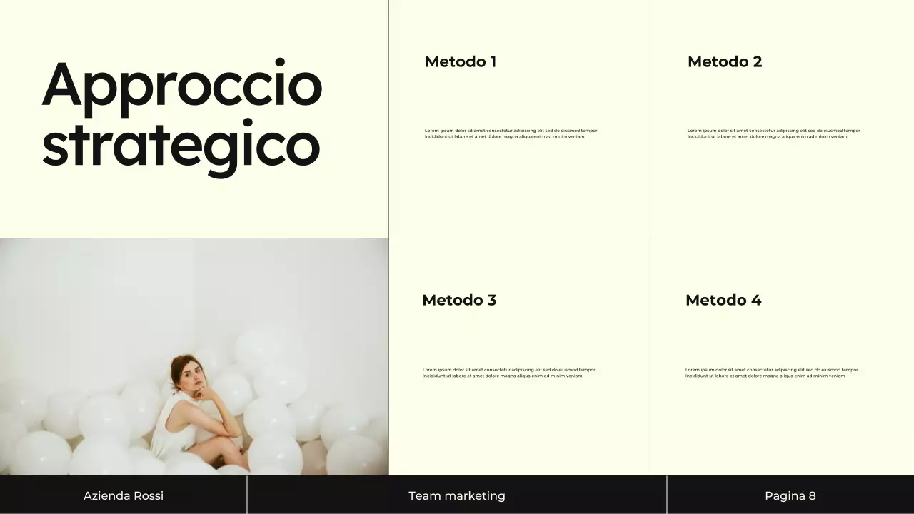 Presentazione della strategia di marketing dei contenuti Cream and Black