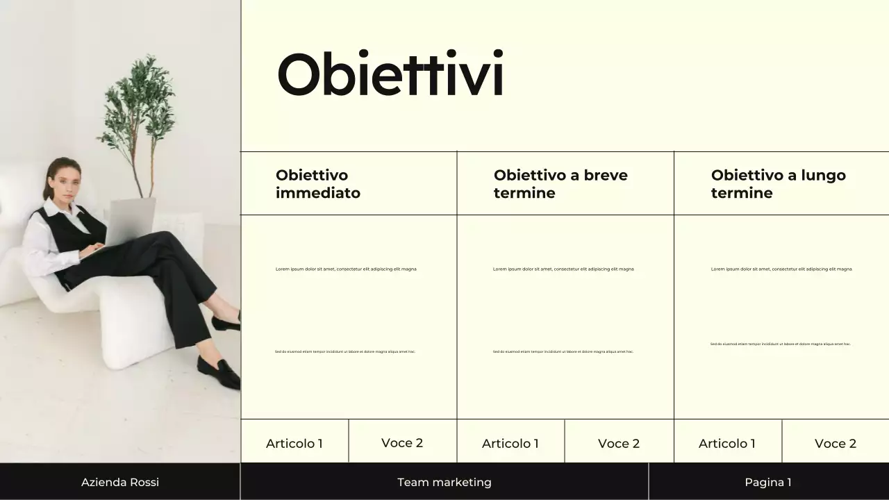 Presentazione della strategia di marketing dei contenuti Cream and Black