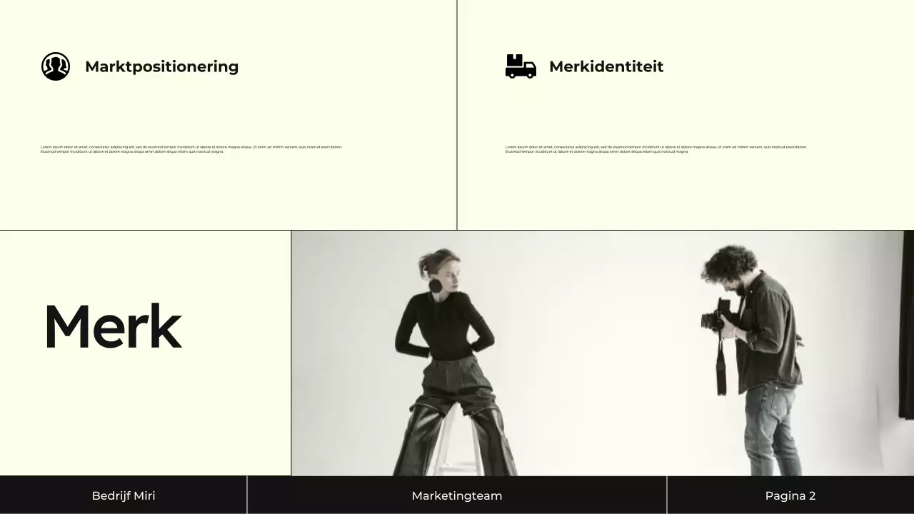 Presentatie van de Cream and Black Content Marketing Strategie