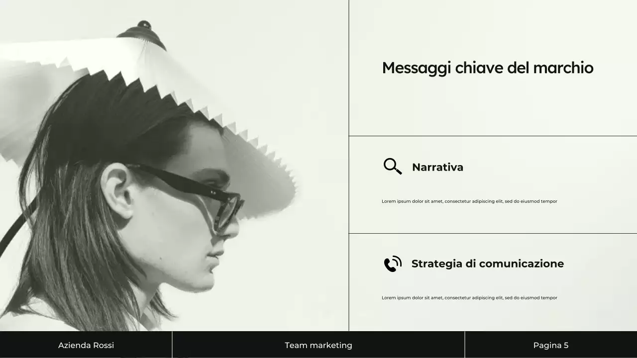 Presentazione della strategia di marketing dei contenuti Cream and Black