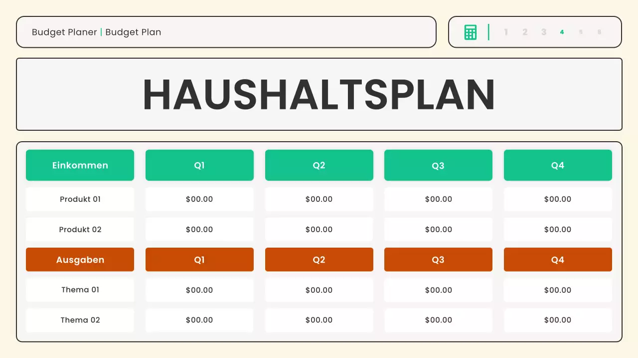 beige moderner Finanzplaner