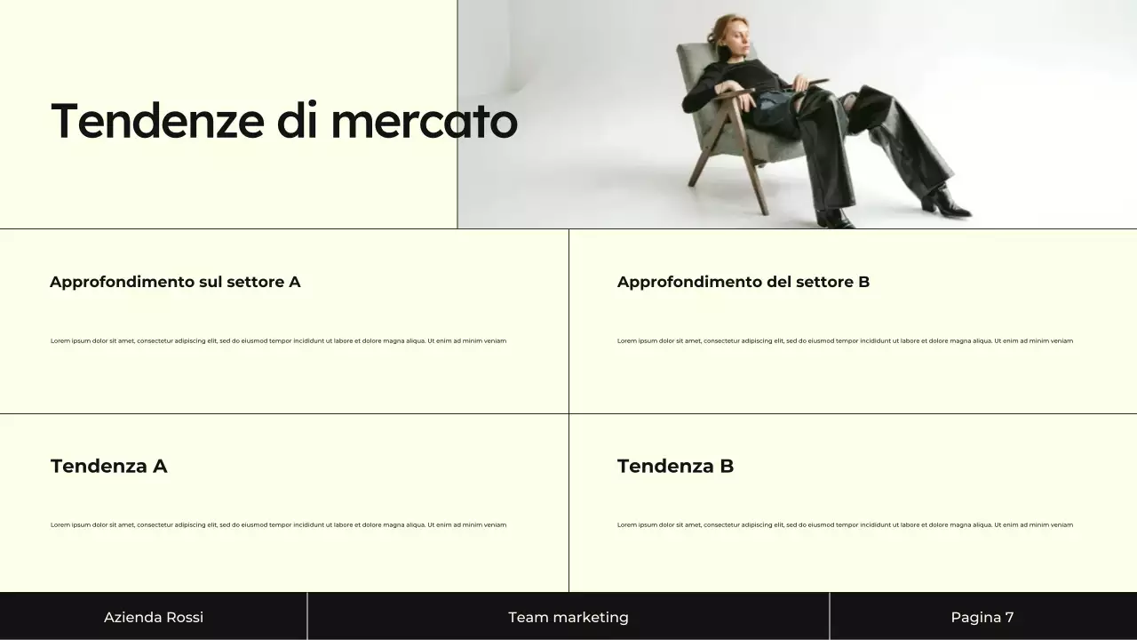 Presentazione della strategia di marketing dei contenuti Cream and Black