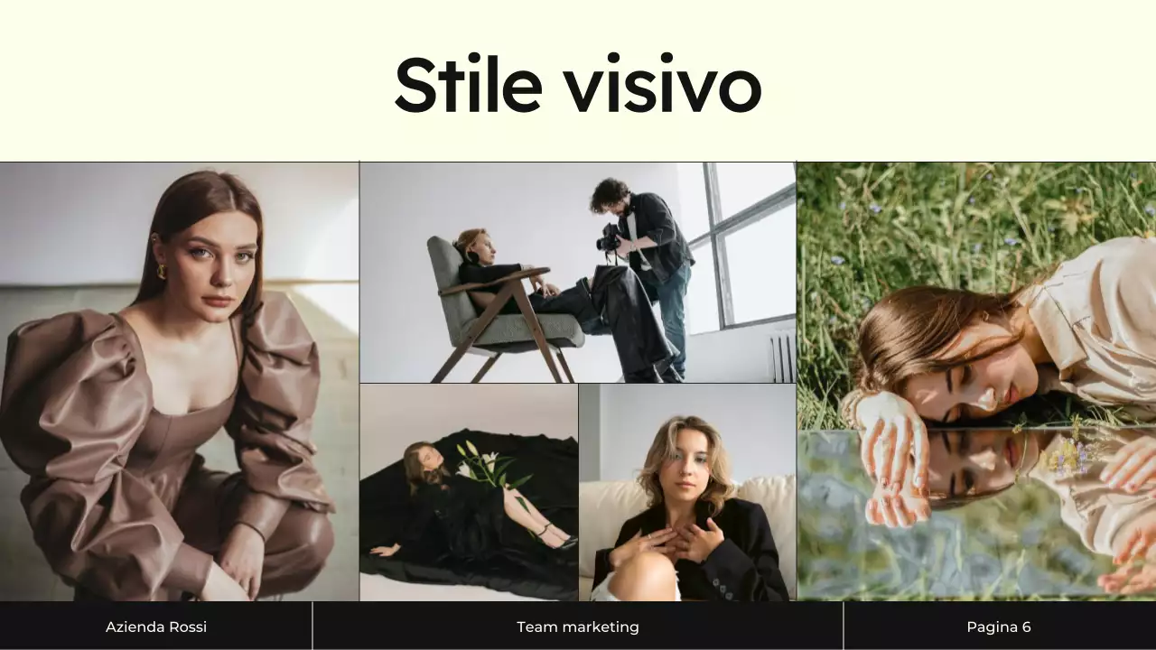 Presentazione della strategia di marketing dei contenuti Cream and Black