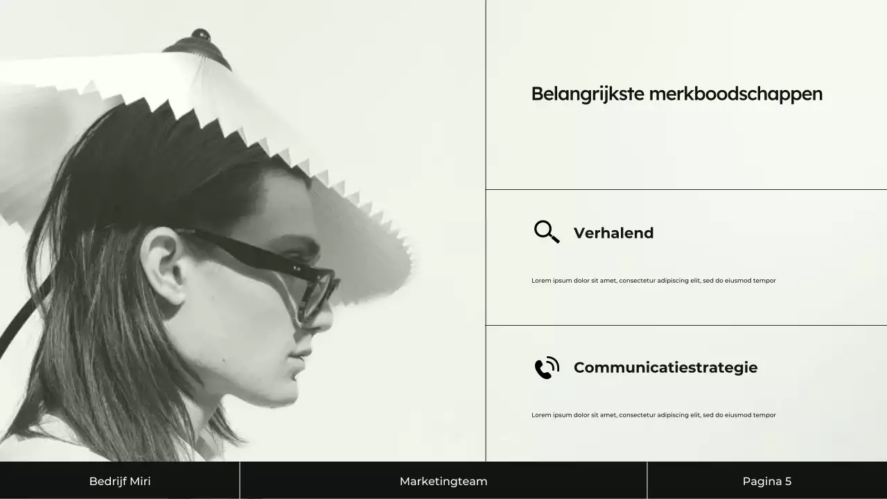 Presentatie van de Cream and Black Content Marketing Strategie