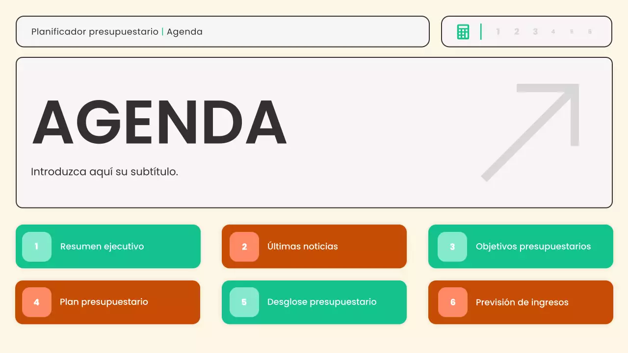 Planificador financiero moderno beige