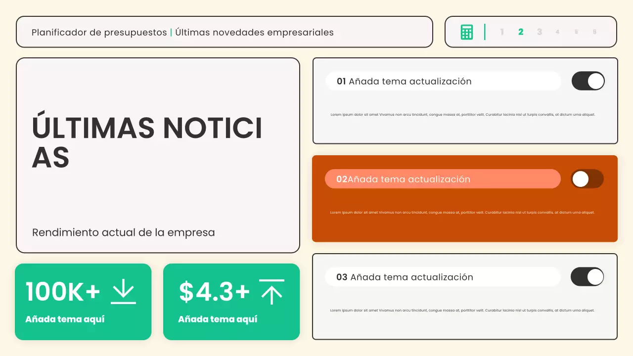 Planificador financiero moderno beige