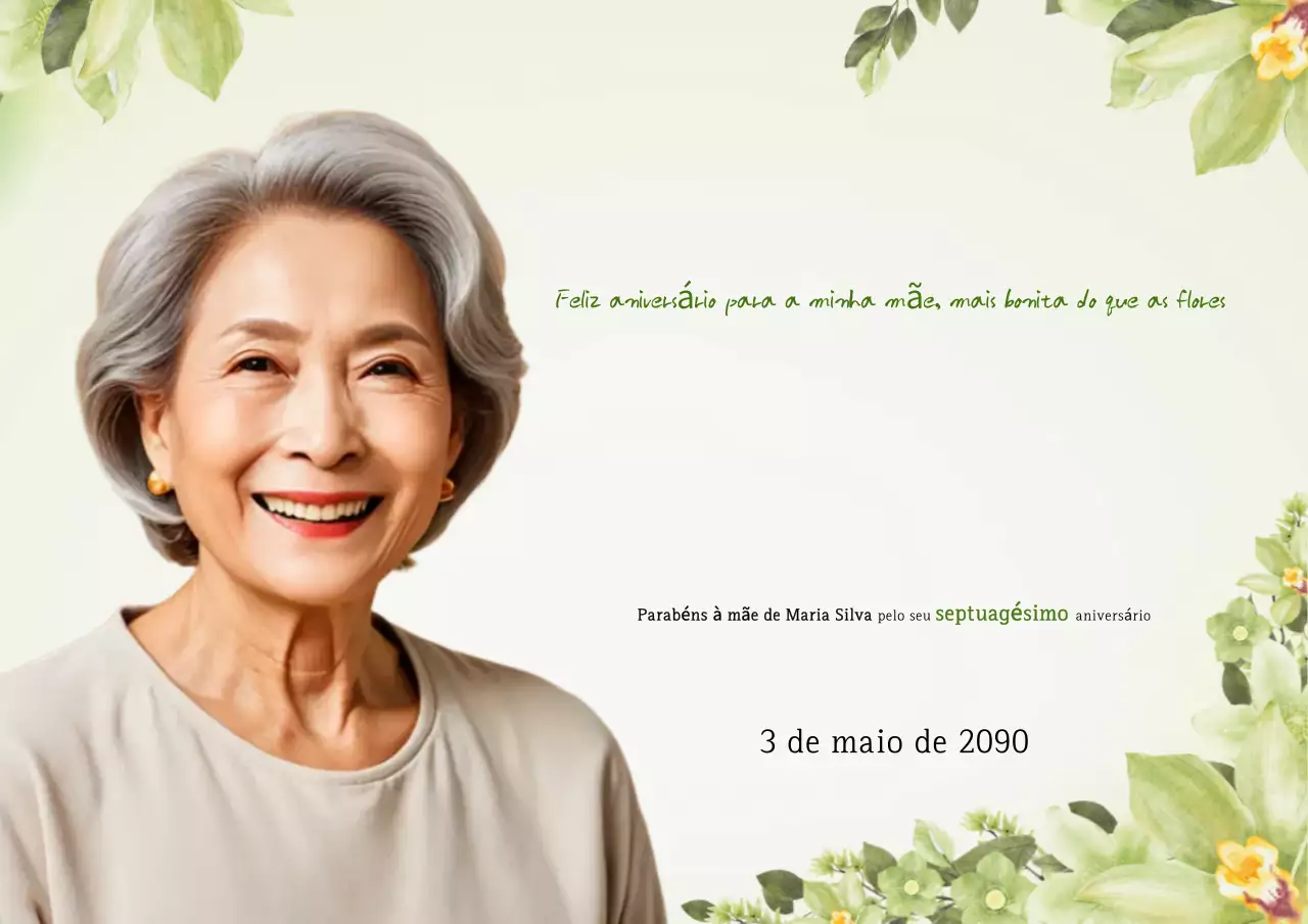 Celebração de aniversário verde e elegante