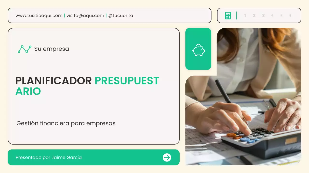 Planificador financiero moderno beige