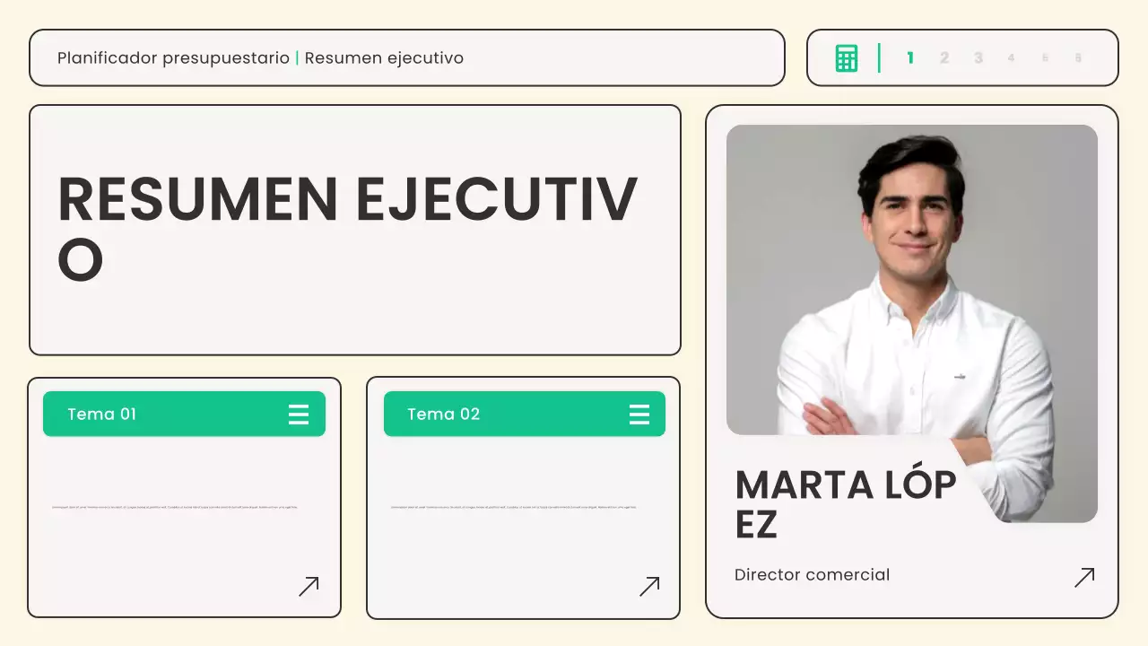 Planificador financiero moderno beige