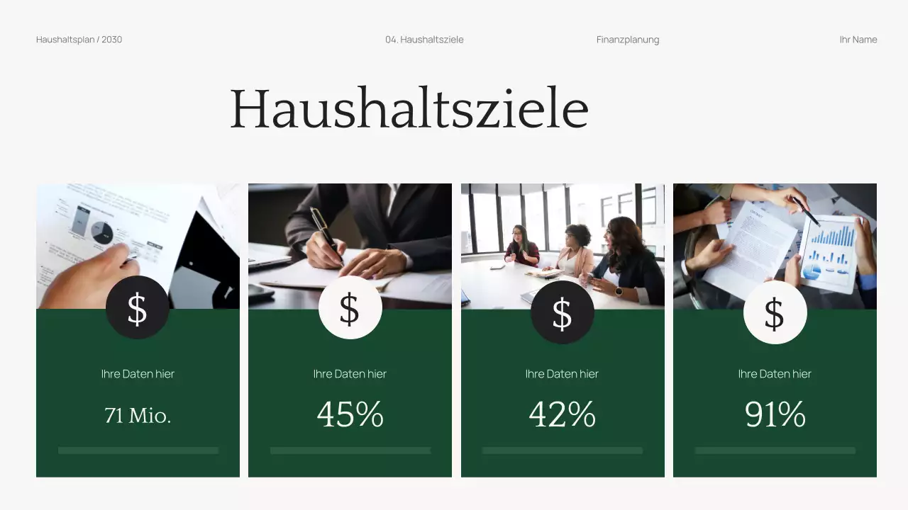 Professioneller und minimaler Unternehmensbudgetplaner