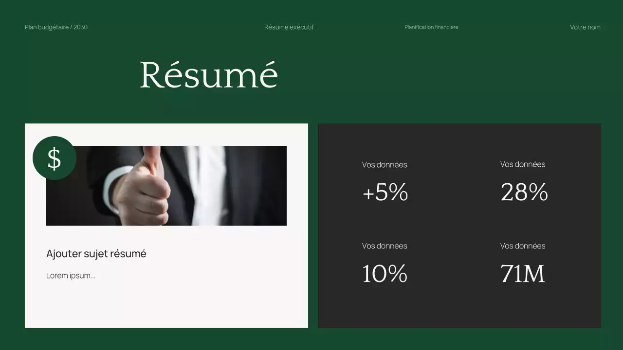Planificateur de budget d'entreprise professionnel et minimaliste