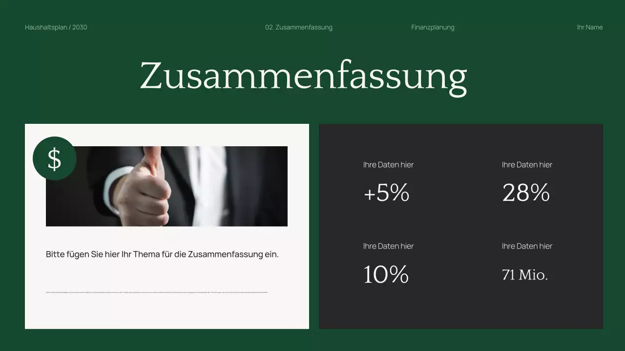 Professioneller und minimaler Unternehmensbudgetplaner