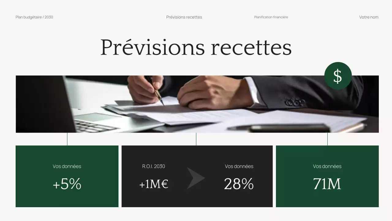 Planificateur de budget d'entreprise professionnel et minimaliste