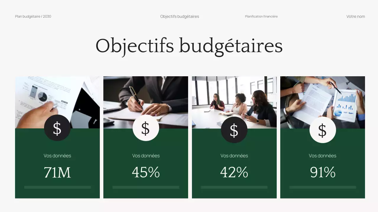 Planificateur de budget d'entreprise professionnel et minimaliste