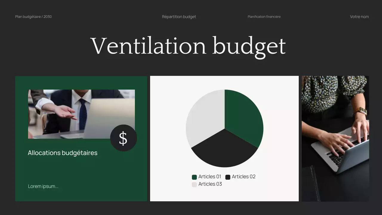 Planificateur de budget d'entreprise professionnel et minimaliste