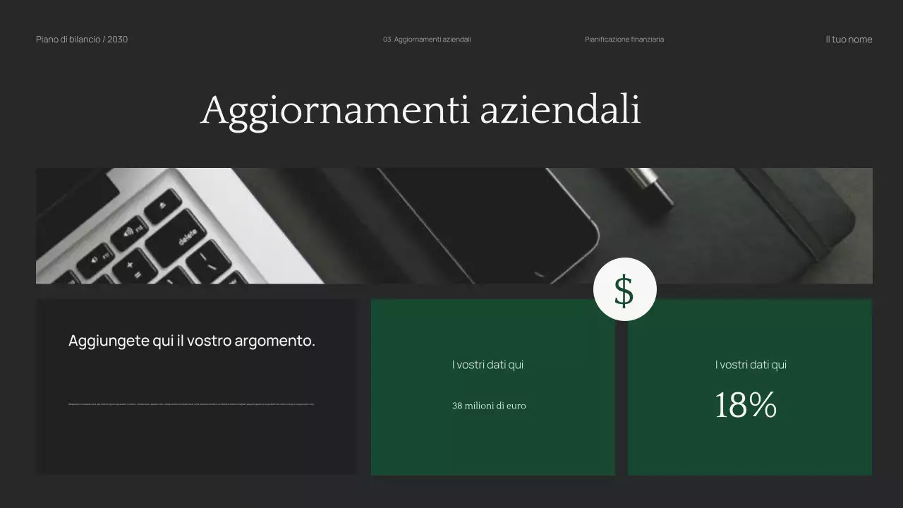 Pianificatore di budget aziendale professionale e minimo