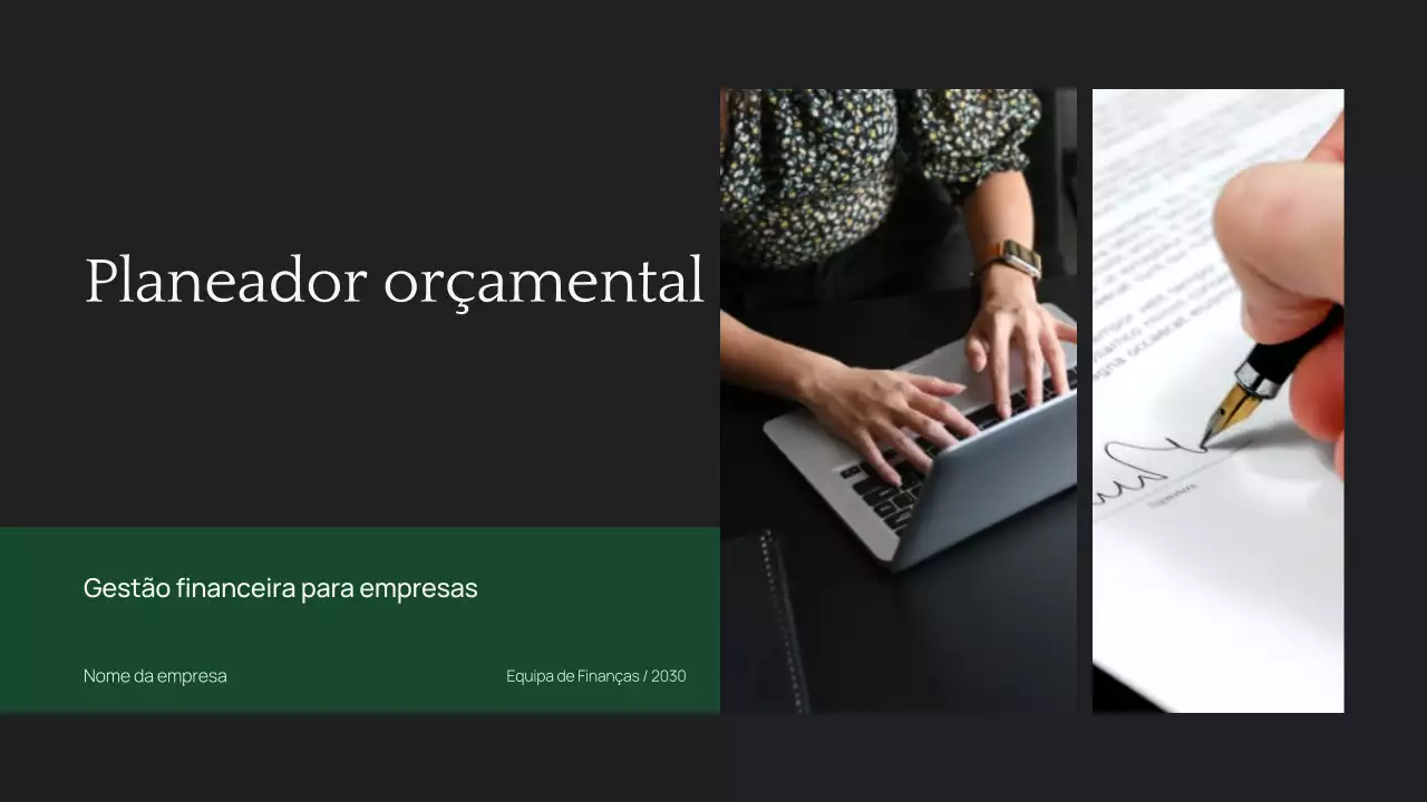 Planejador de orçamento corporativo profissional e minimalista