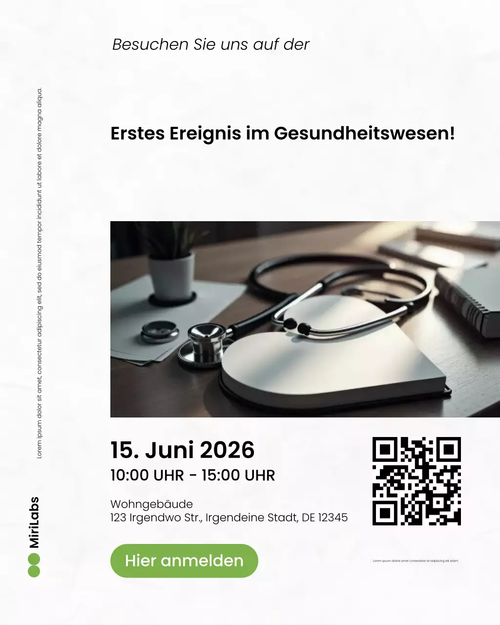 Instagram-Beitrag zu einem modernen minimalistischen Gesundheitsevent