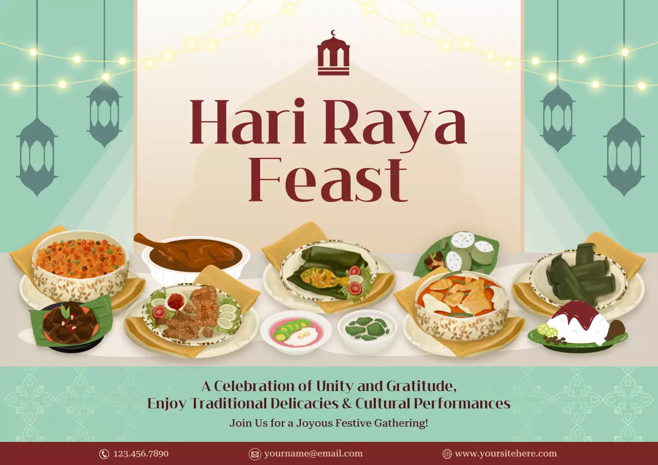 Teal Cultural Feast Invitation Poster