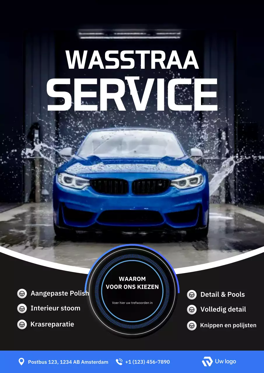 Advertentie voor Blue Professional Car Wash Service