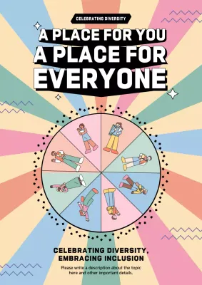 Colourful Retro Diversity Announcement Poster