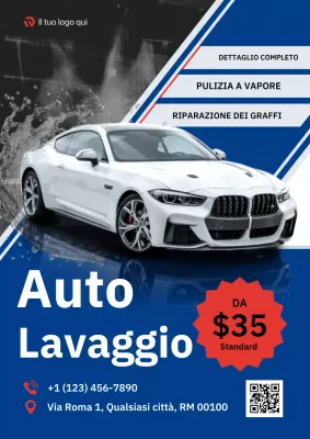 Pubblicità di Blue Red Modern Car Wash