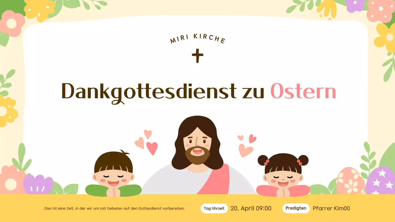 Ein süßer Leitfaden für den Ostergottesdienst in Gelb und Rosa
