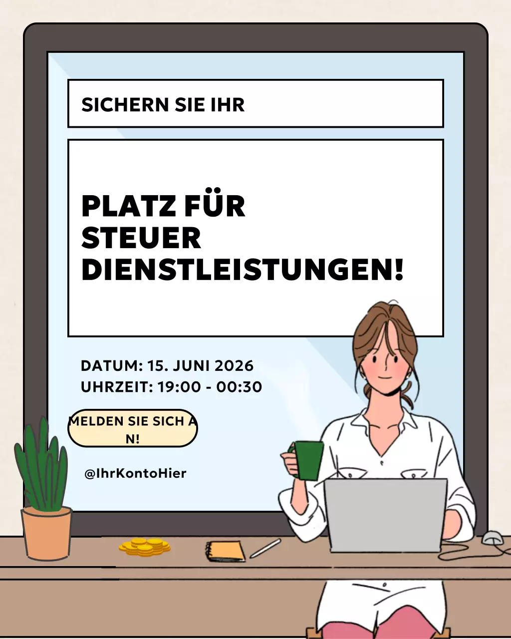 beige moderne Steueranmeldung