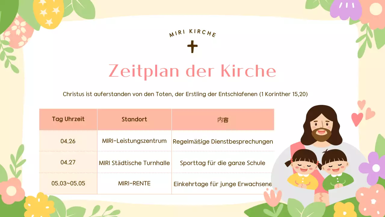 Ein süßer Leitfaden für den Ostergottesdienst in Gelb und Rosa