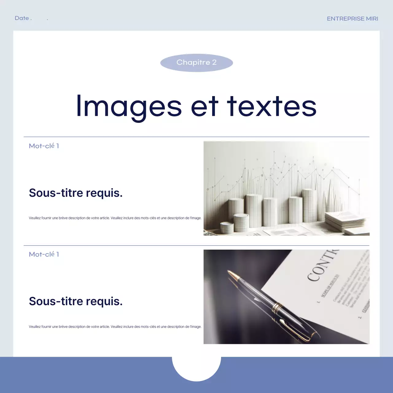 Publication commerciale simple en bleu