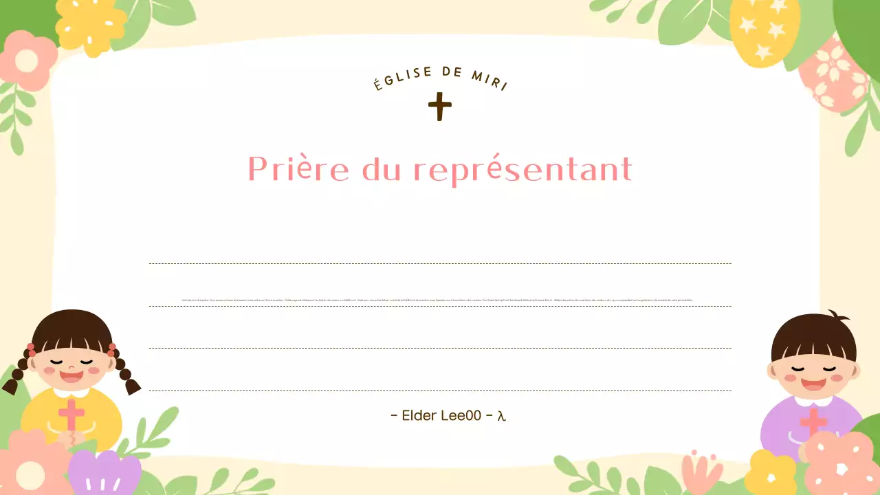 Un joli guide de service de Pâques en jaune et rose