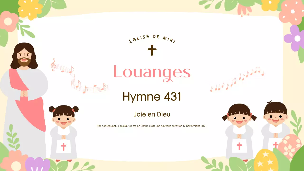 Un joli guide de service de Pâques en jaune et rose