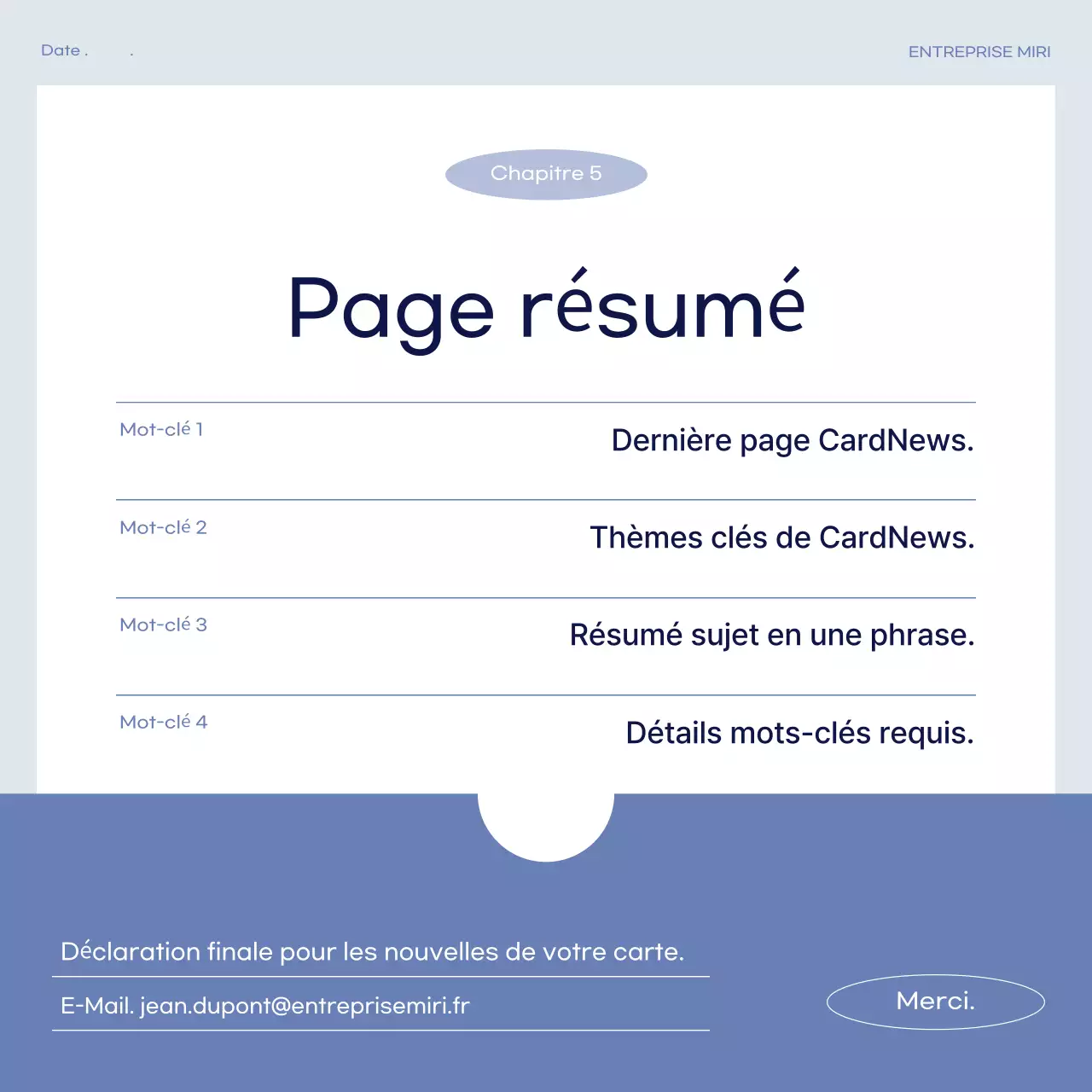 Publication commerciale simple en bleu